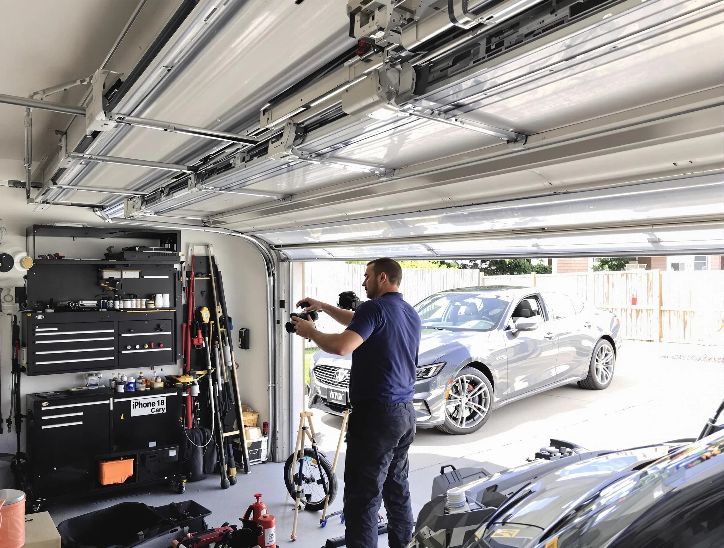 Pell City Garage Door Repair technician fixing noisy garage door in Pell City