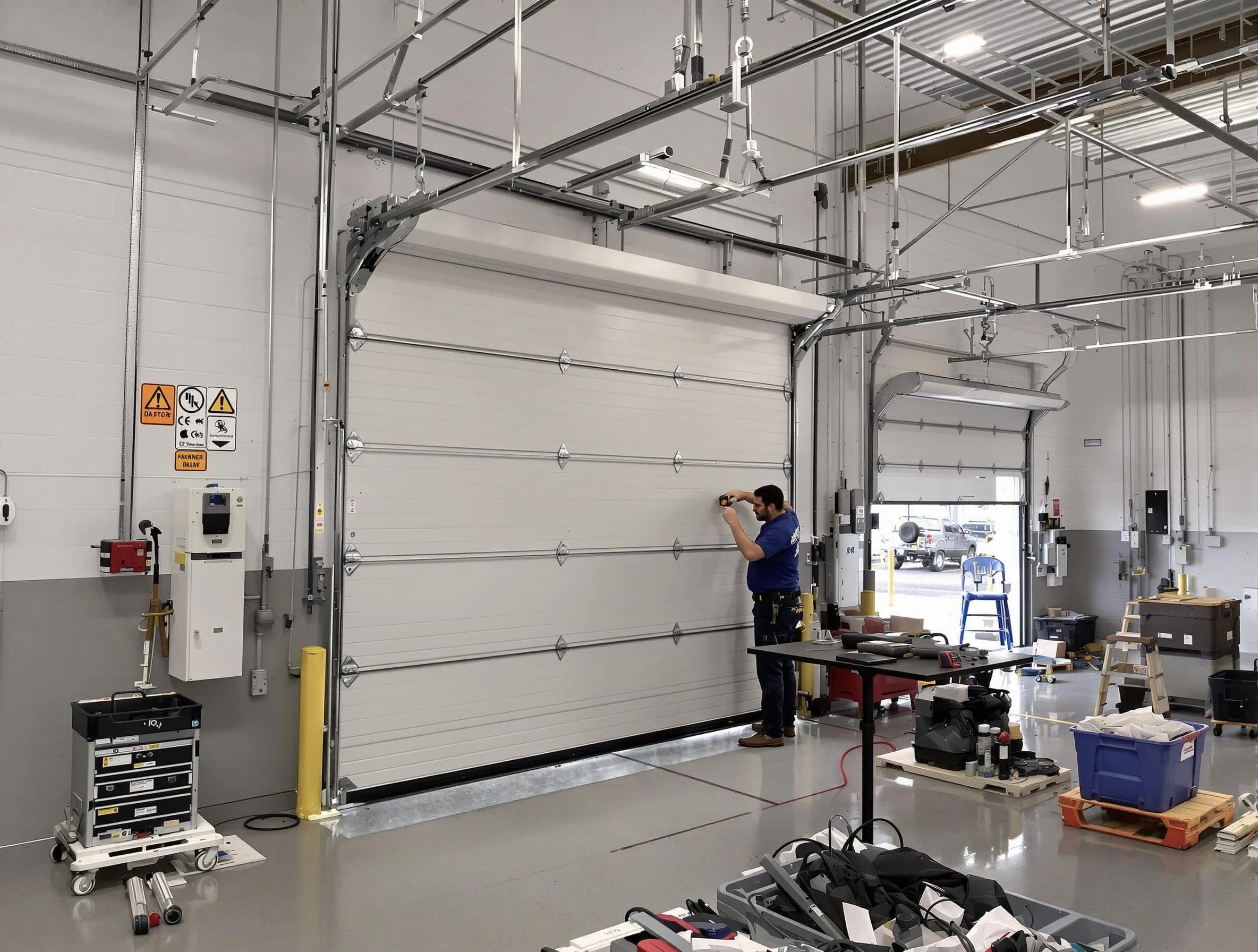 Commercial garage door repair being performed by Pell City Garage Door Repair expert in Pell City