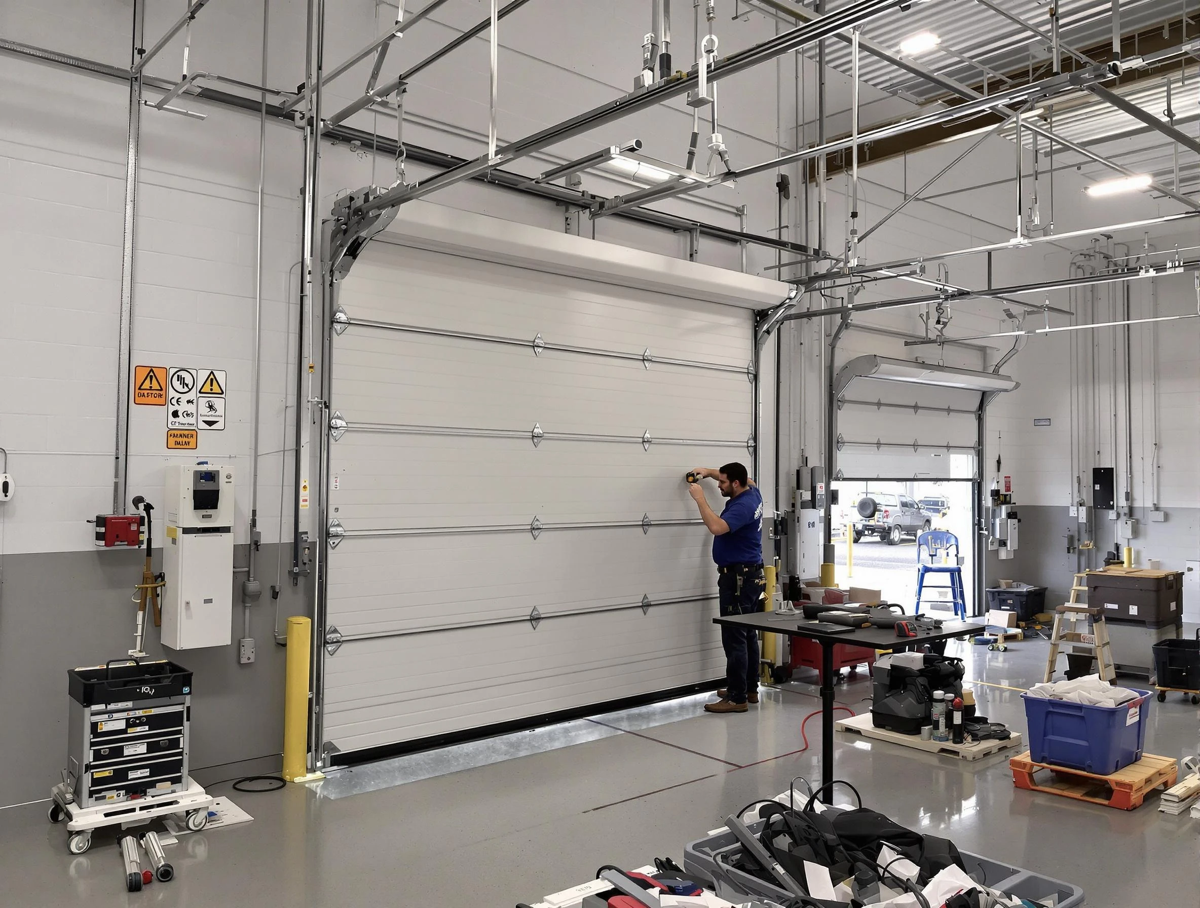 Commercial garage door repair being performed by Pell City Garage Door Repair expert in Pell City