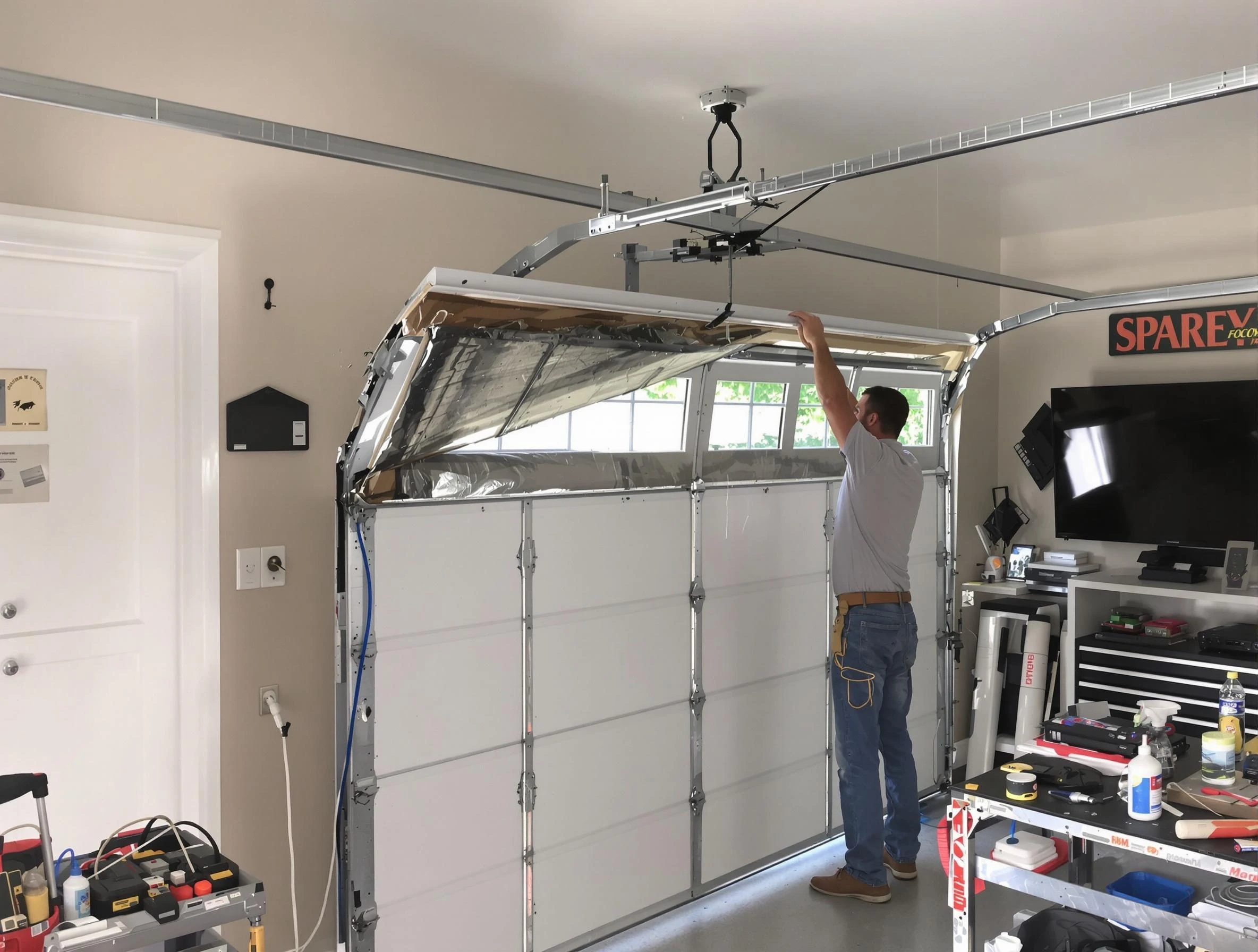 Garage door section replacement by Pell City Garage Door Repair in Pell City